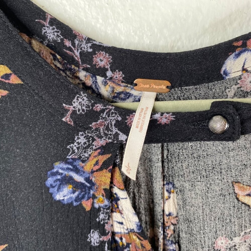 Free People Floral Snap Out Of It Swing Dress Side Pockets Loose Fit Size Large - Picture 3 of 10